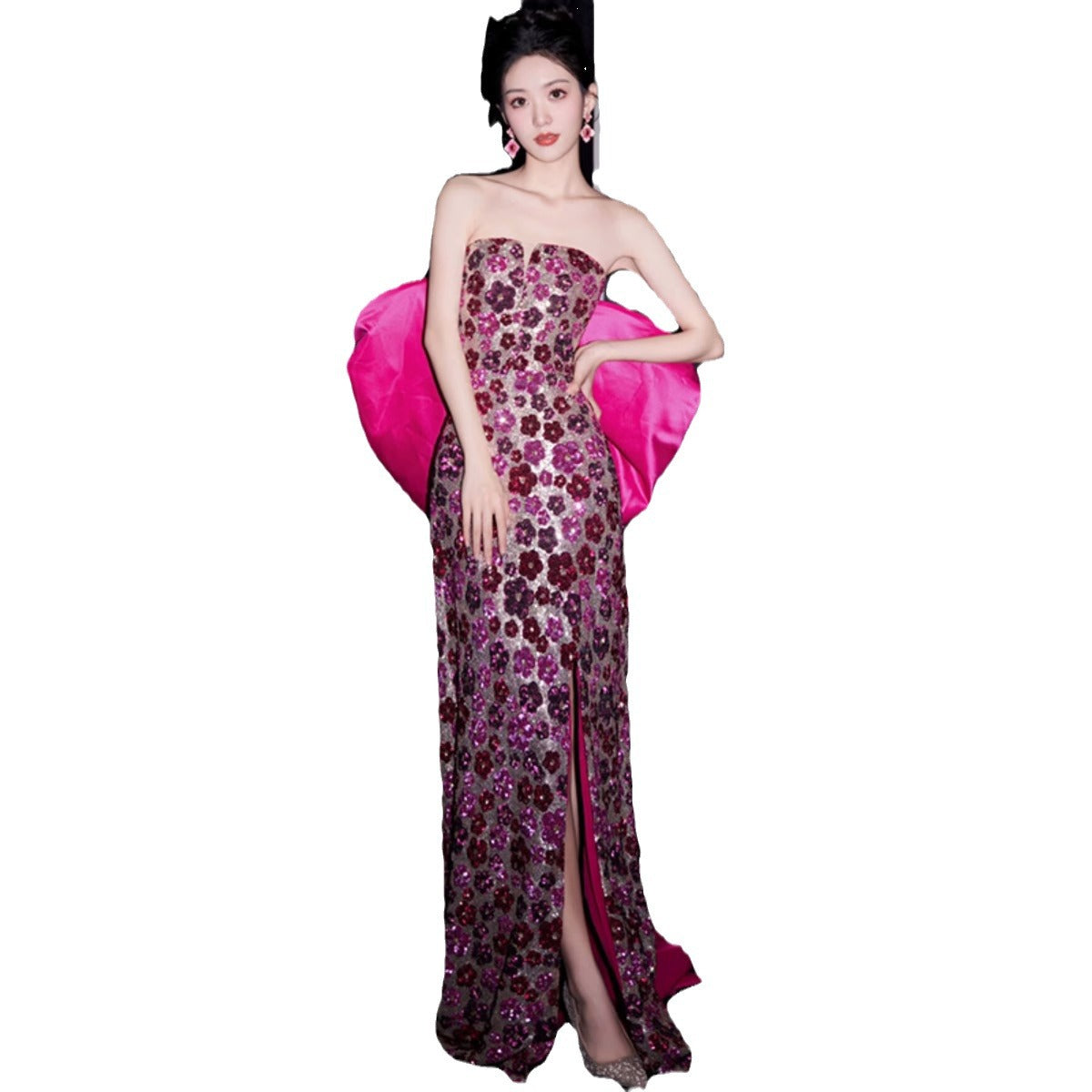 Evening Dress Banquet Ball Gown  Fishtail Dress Fashion Slim-Fit Evening Dress H2822