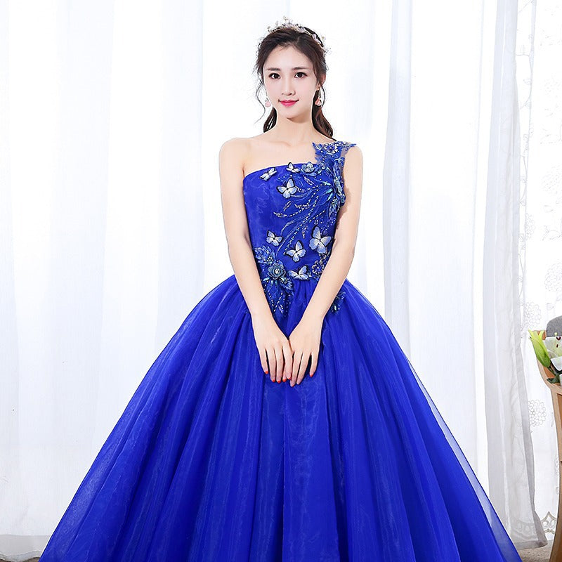 Evening Dress Host Costume Vocal Music Art Test Student Singing Bel Canto Solo Dress Women's Long Pettiskirt Winter