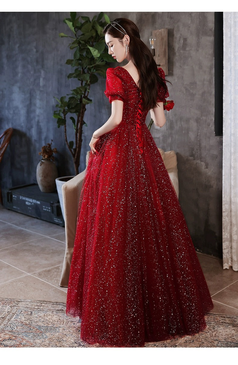 Toast Dress Bride 2024 Red New Style Wedding High-End Elegant Engagement Evening Dress Women's Gauze Dress Autumn