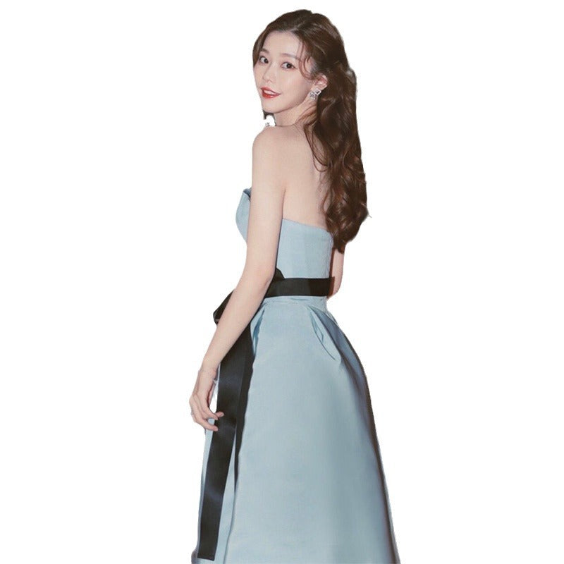 Evening Dress for Women 2024 Winter New Banquet Socialite Host's Dress Dress Women Sexy Evening Dress Long