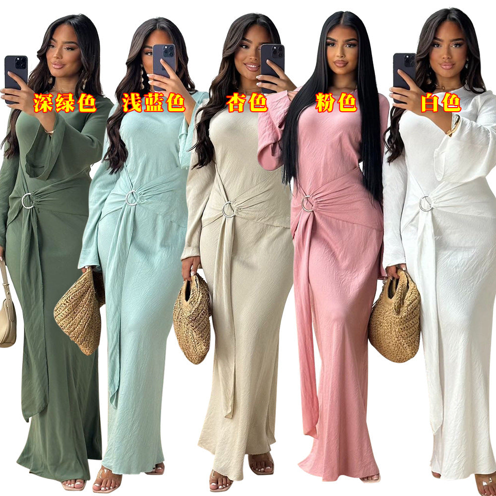 Xqy500331 Cross-Border Middle East Muslim Ethnic Clothes 2024 Popular Elegant Dress Commuter Robe