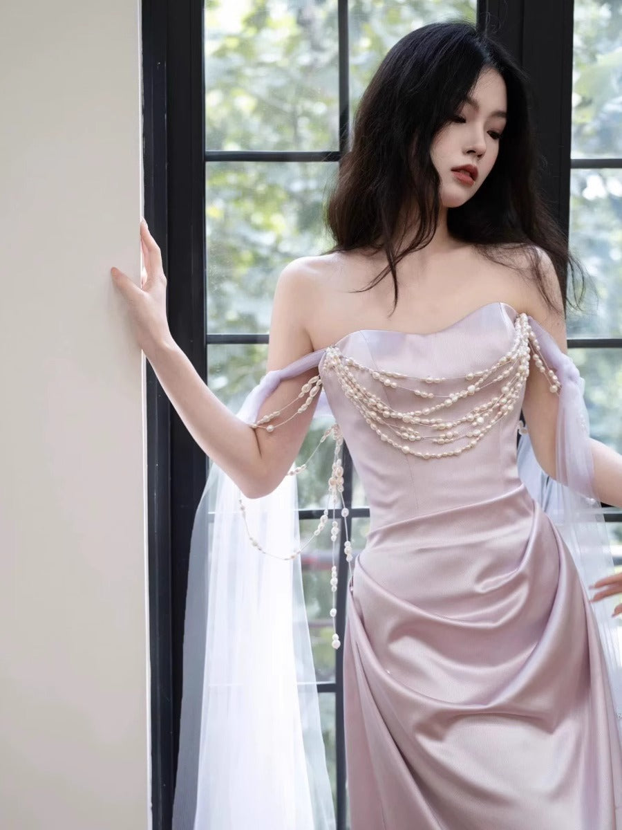 TOAST Clothing Morning Gowns Female Bride Marriage Engagement Evening Dress High-End Sense Niche Light Wedding Dress French Tube Top Dress