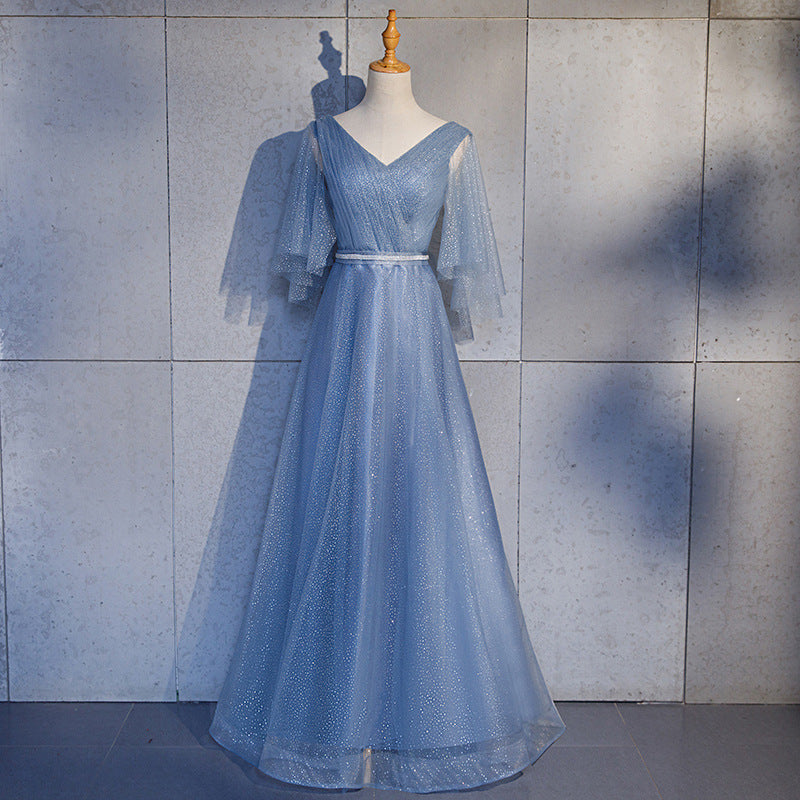 Chorus Dress 2024 New Mesh Elegant Long Banquet Dress Host Annual Meeting Chorus Costume Women