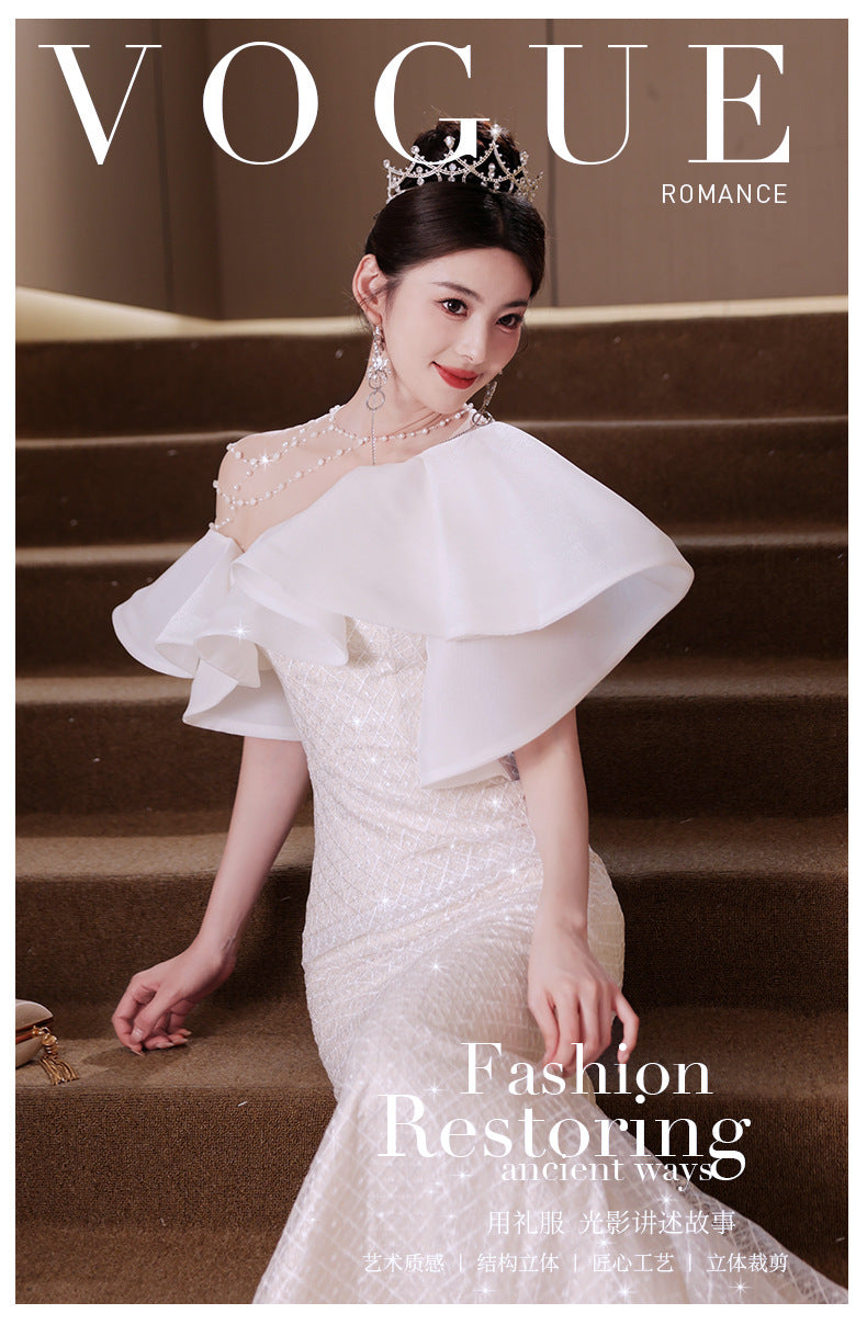 Evening Dress for Women Light Luxury Minority High-End High-Grade Host French Fishtail Heavy Industry Party Elegant