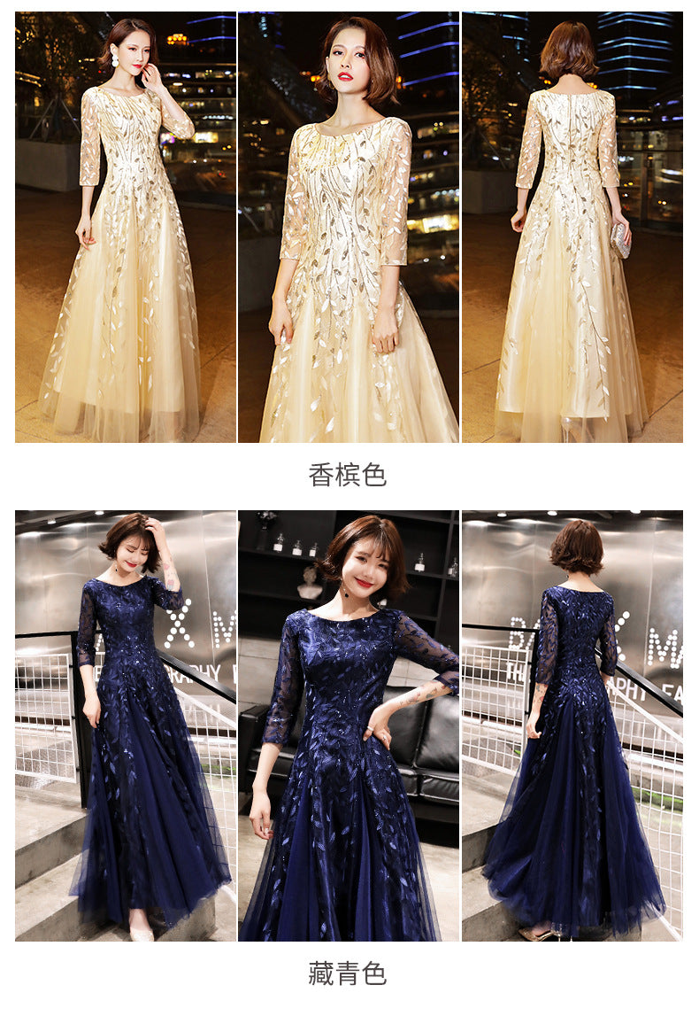 Fall 2024 New Evening Dress Women's Small Slim Student Host People's Congress Choir Anniversary Performance Costume