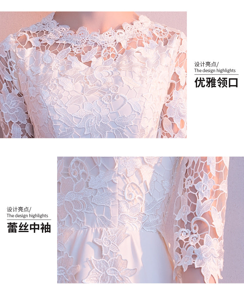 White Evening Dress Skirt Female 2024 New Daily Style Fairy Banquet Temperament Student Chorus Performance