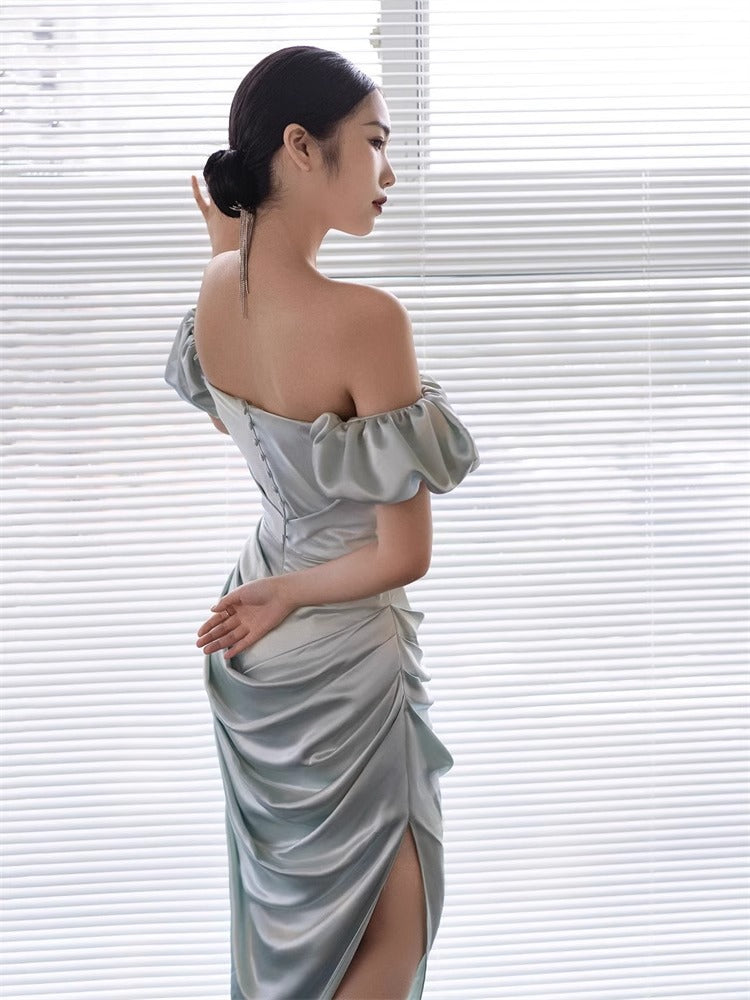 New Chinese Style Morning Gowns Bride Engagement Evening Dress High-End Affordable Luxury Niche Light Wedding Dress Toast Clothing Tube Top Dress