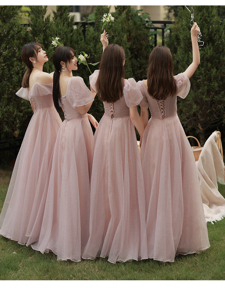 Bridesmaid Dress 2024 New Summer Long Fairy Temperament Slimming Niche Ladybros' Dress Girlfriends Clothes Simple and Elegant