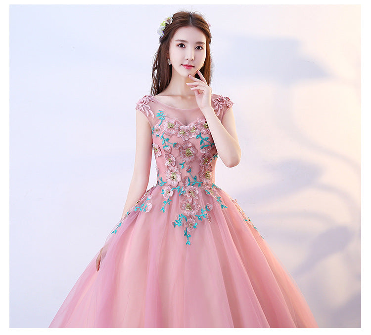 2024 New Colorful Wedding Dress Solo Performance Costume Pettiskirt Vocal Chorus Art Examination Host Dress for Women