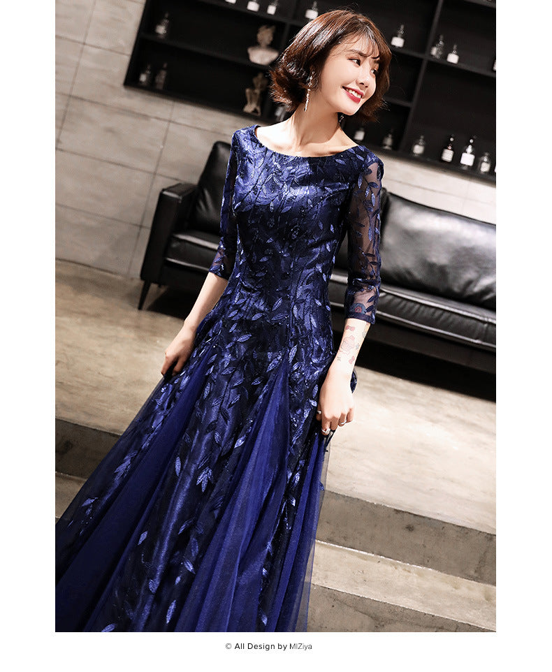 Fall 2024 New Evening Dress Women's Small Slim Student Host People's Congress Choir Anniversary Performance Costume