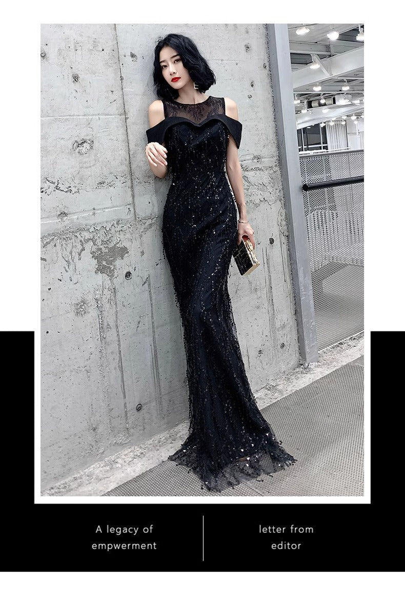 Black Dress for Women 2024 New High-End Affordable Luxury Elegant High-Grade Socialite Host Banquet Evening Dress Dress