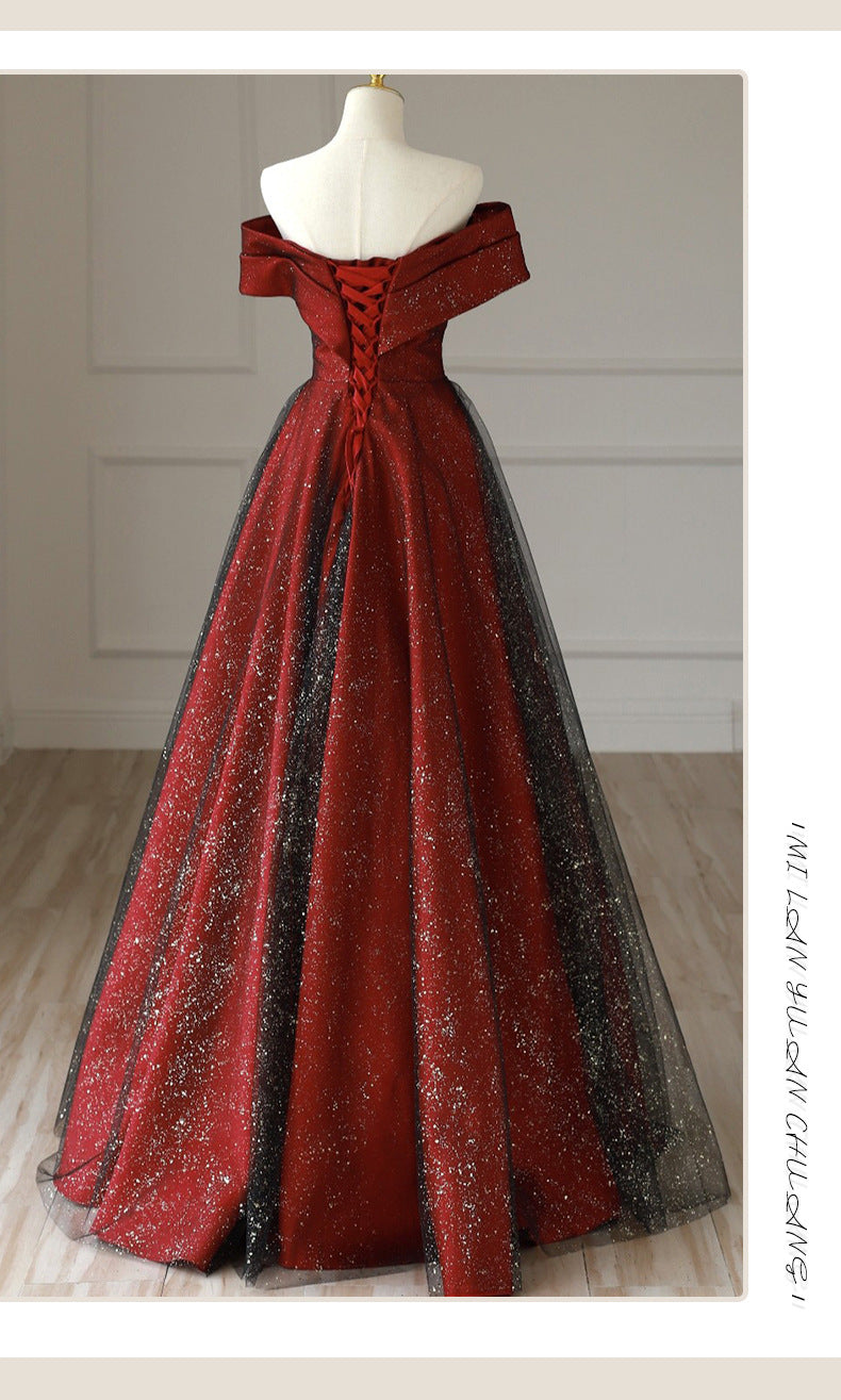 French Toast Clothing Elegant off-Shoulder Red Maternity Bridal Dresses plus Size Plump Girls Slimming Bridal Marriage Engagement Dress