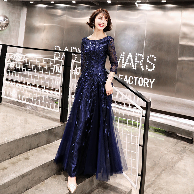 Fall 2024 New Evening Dress Women's Small Slim Student Host People's Congress Choir Anniversary Performance Costume