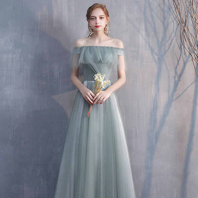 Bridesmaid Dress 2024 New Spring Mori Fairy Bridesmaid Ladybro Dress Dress Long Slim-Fit Banquet Evening Dress for Women