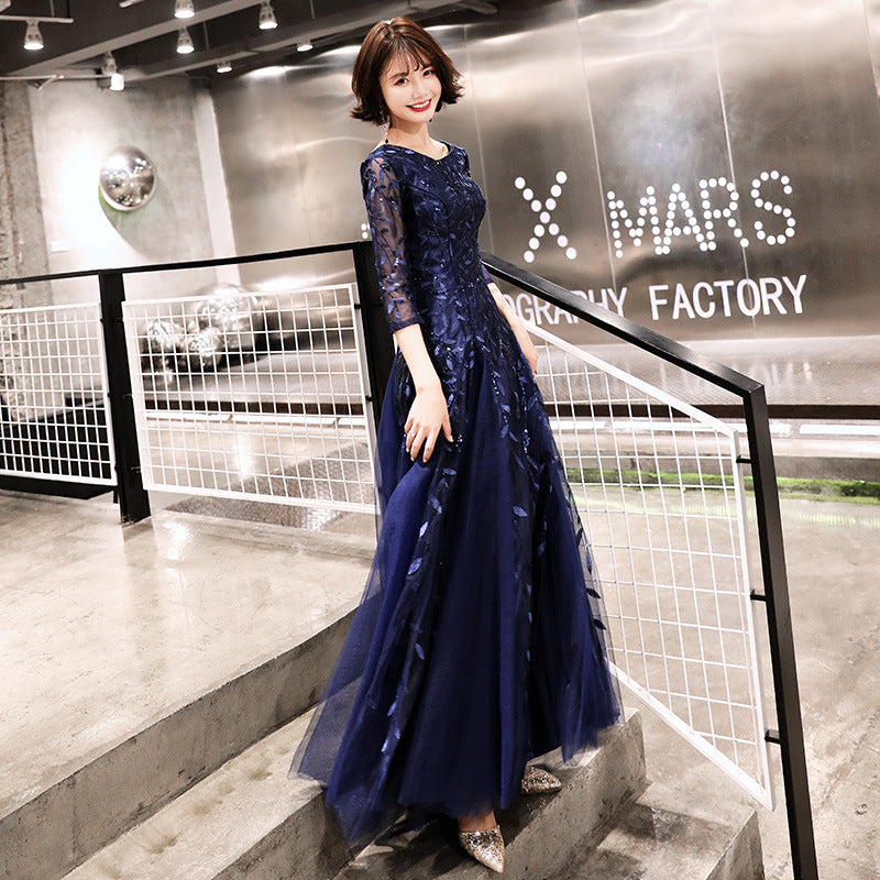 Fall 2024 New Evening Dress Women's Small Slim Student Host People's Congress Choir Anniversary Performance Costume