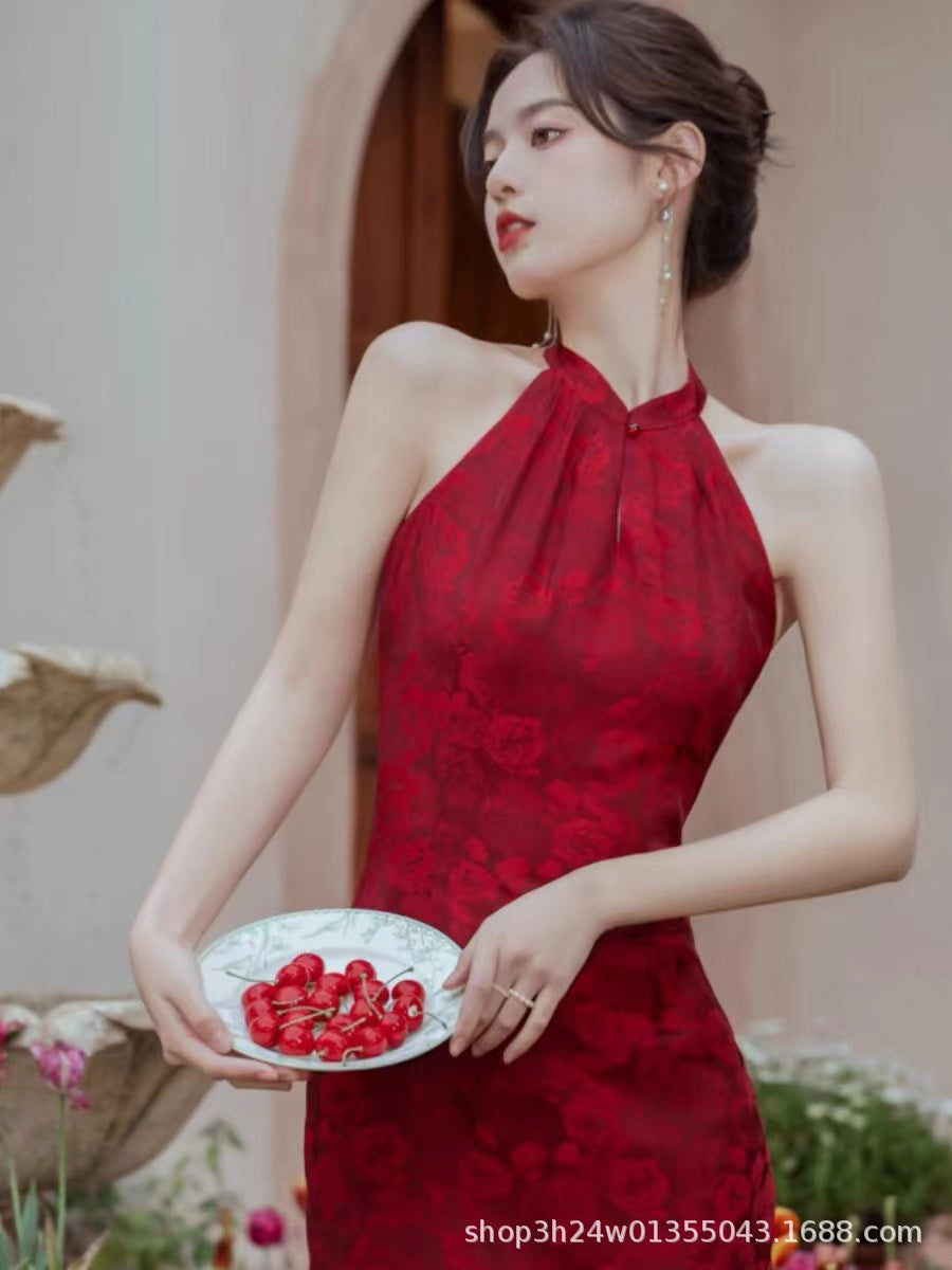 Morning Gowns New Chinese Cheongsam Bride Wedding Toast Dress Engagement Dress High-End Affordable Luxury Niche Red Dress Women