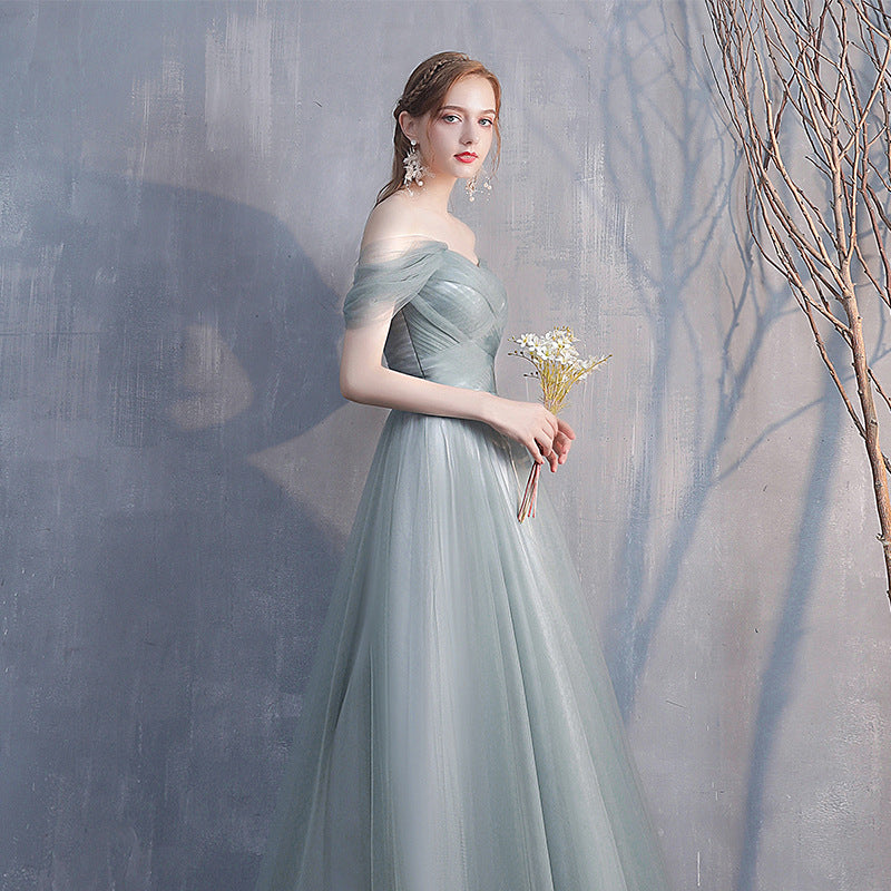 Bridesmaid Dress 2024 New Spring Mori Fairy Bridesmaid Ladybro Dress Dress Long Slim-Fit Banquet Evening Dress for Women