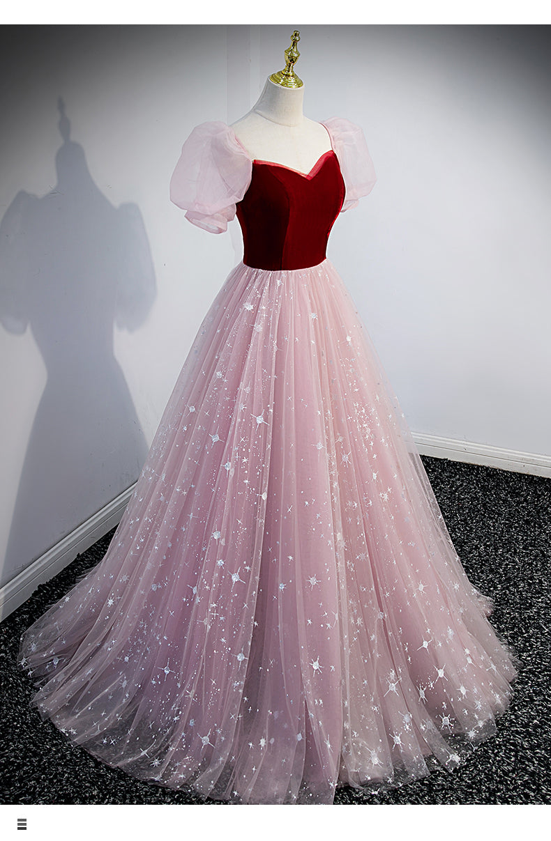 French Princess Dress Evening Dress Female Adult Ceremony Fairy Starry Sky Gradient Dress Student Graduation Ceremony Piano Performance