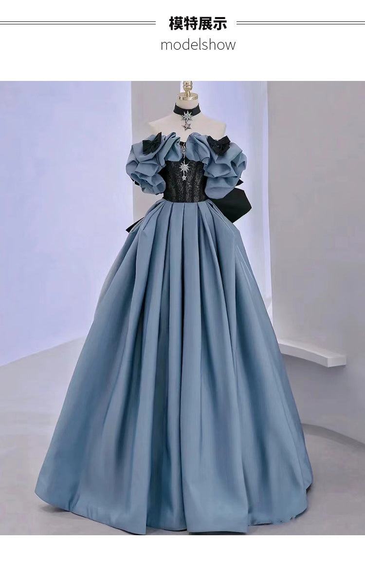 Princess Evening Dress 2023 New Banquet Host Dress Female Solo Art Exam Performance Dress Adult Ceremony Dress