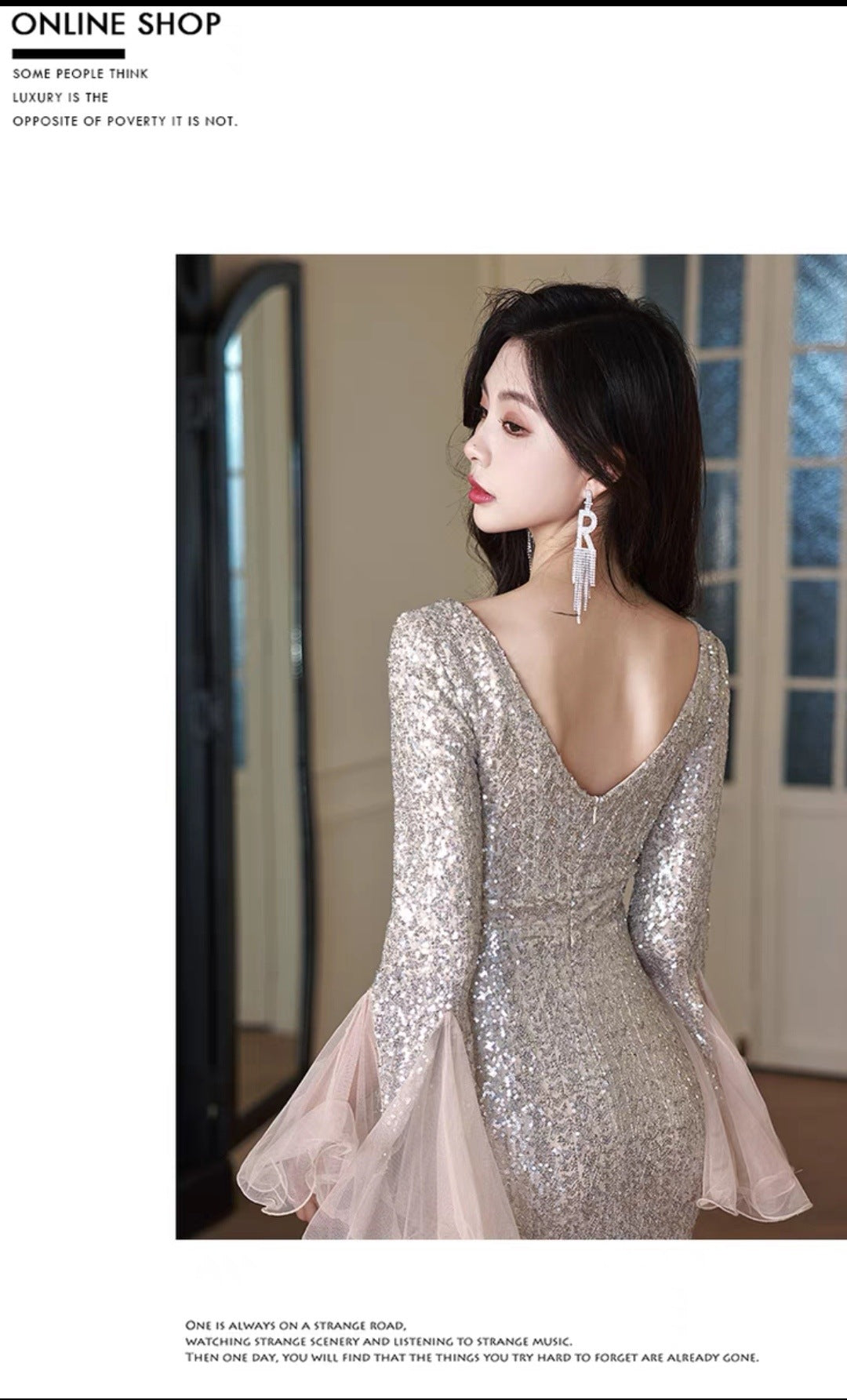 Silver Heavy Industry Evening Dress for Women 2024 New Ladies Banquet Temperament Annual Meeting Host Sexy Fishtail High Sense