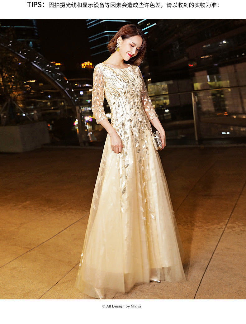 Fall 2024 New Evening Dress Women's Small Slim Student Host People's Congress Choir Anniversary Performance Costume
