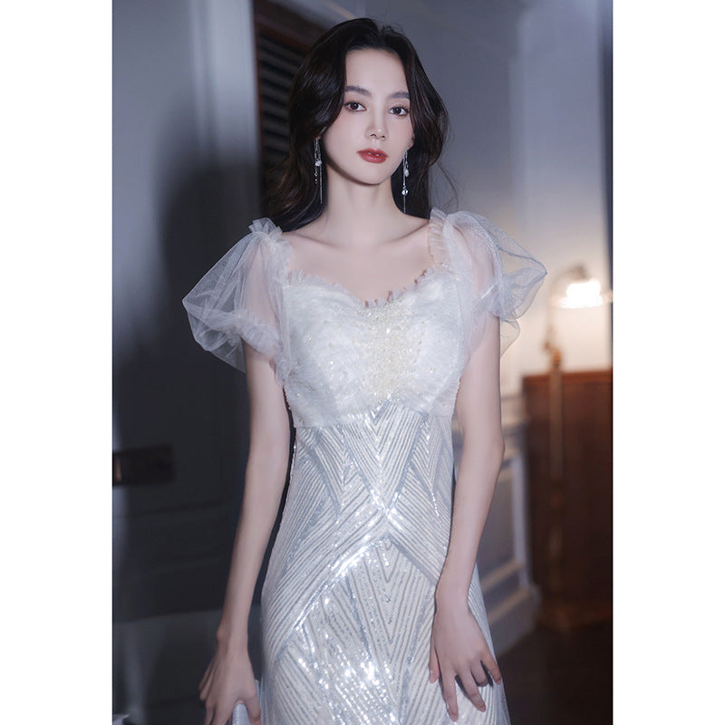 French Evening Dress Women's Banquet 2024 Fairy High-End Affordable Luxury Niche Dinner High-End High Sense Host Adult
