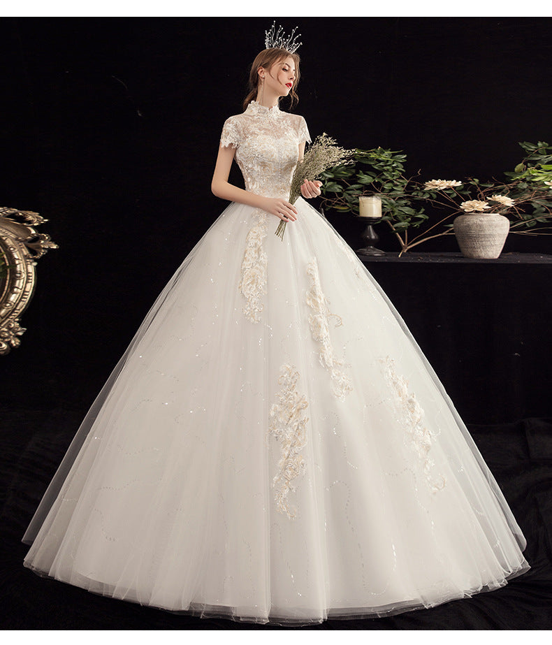 Mori Travel Photography Light Wedding Dress 2024 New Bride Temperament Small Size Floor-Length French Slimming Princess Wedding Dress