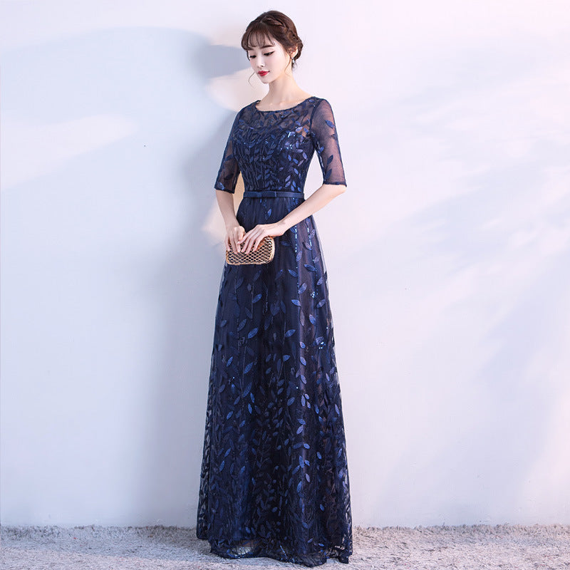 Fall 2024 New Evening Dress Women's Small Slim Student Host People's Congress Choir Anniversary Performance Costume
