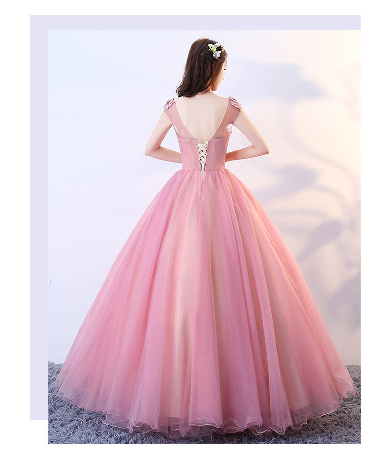 2024 New Colorful Wedding Dress Solo Performance Costume Pettiskirt Vocal Chorus Art Examination Host Dress for Women