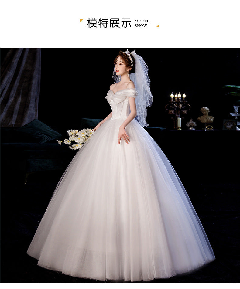 [Customized] Wedding off-Shoulder Strap Floor-Length Tube Top Wedding Pettiskirt Light New Wedding Dress Korean Manufacturer