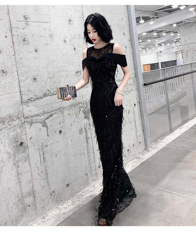 Black Dress for Women 2024 New High-End Affordable Luxury Elegant High-Grade Socialite Host Banquet Evening Dress Dress