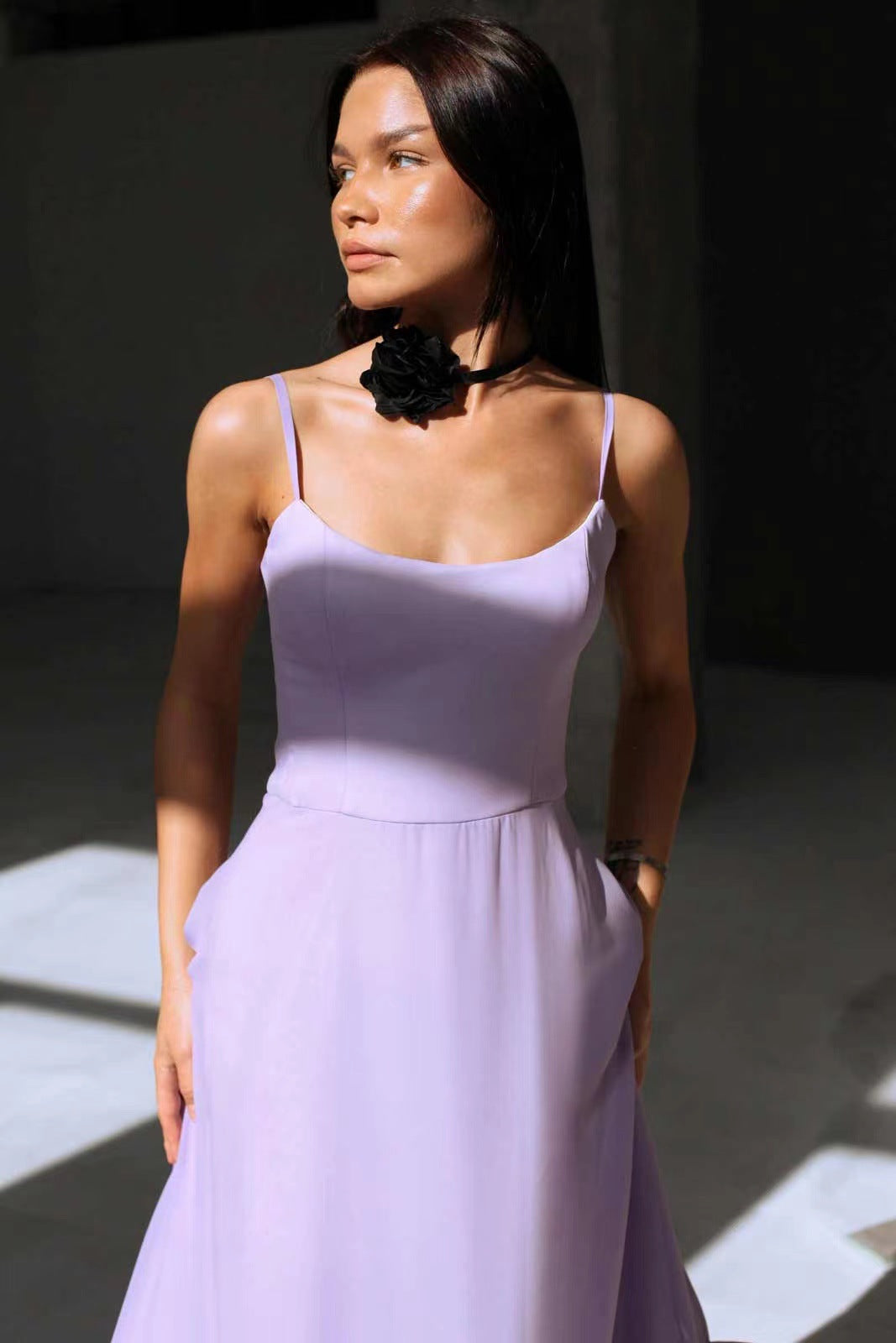 Fashion Suspenders Large Swing Three-Dimensional Flower A- line Skirt European and American Women's Clothing Cross-Border Hot Selling New Elegant Slim Fit Dress