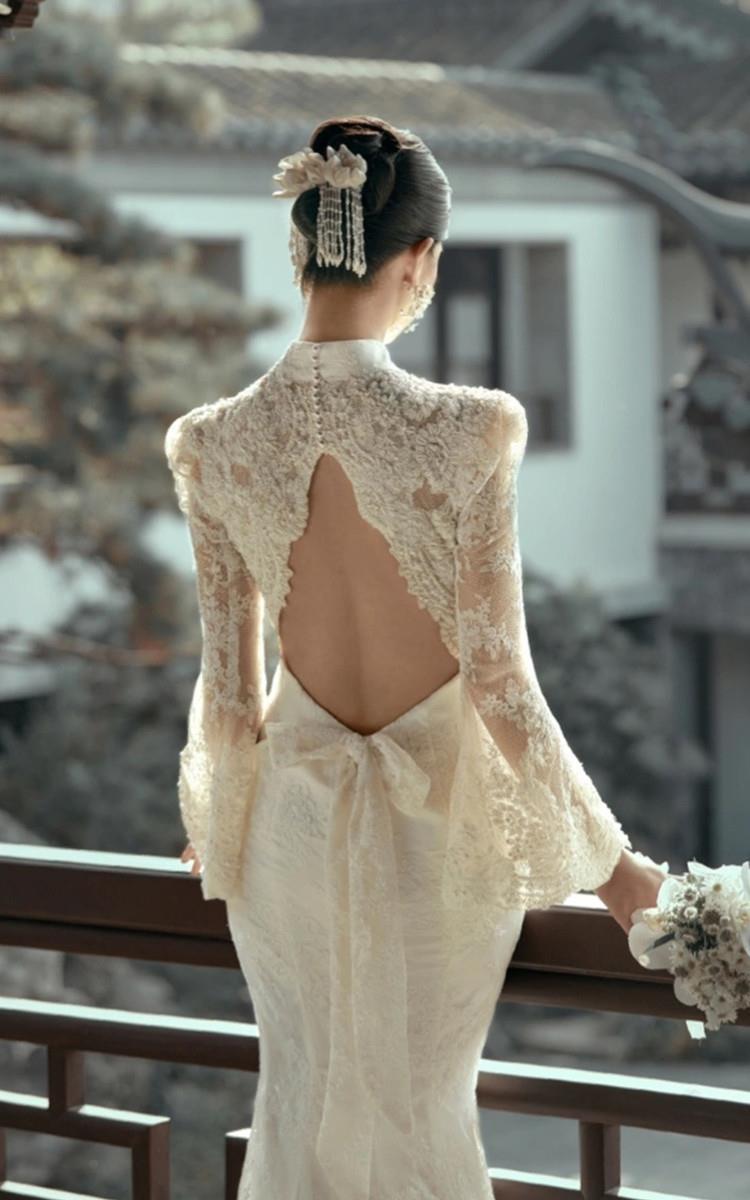 Light Wedding Dress French Trip Shoot Simple White Slimming Lace Fishtail Small Tail Retro 2024 New Welcome Dress