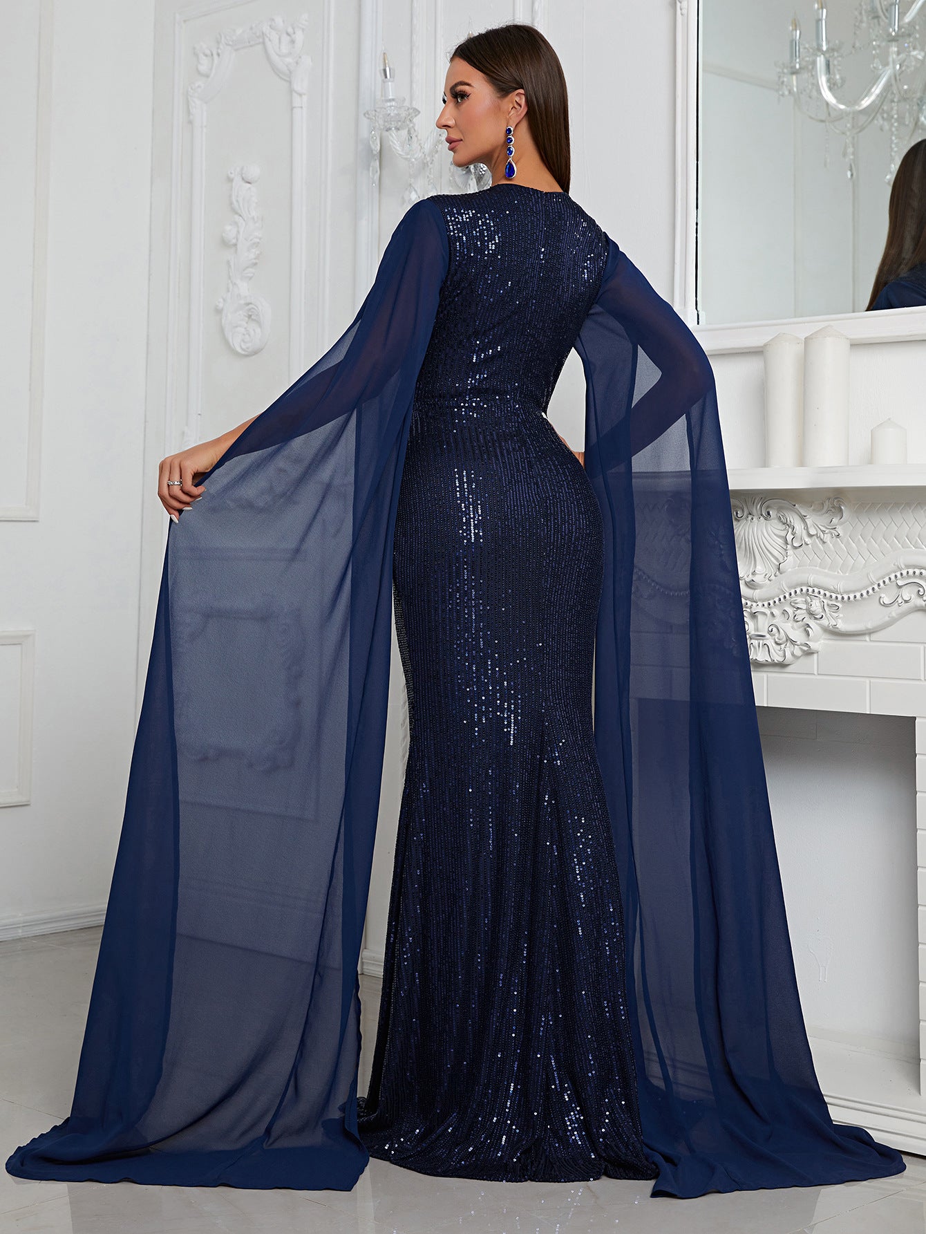 Cross-Border Dance Formal Dress Elegant Long Banquet Evening Dress Broken Size Leak-Picking Special Session