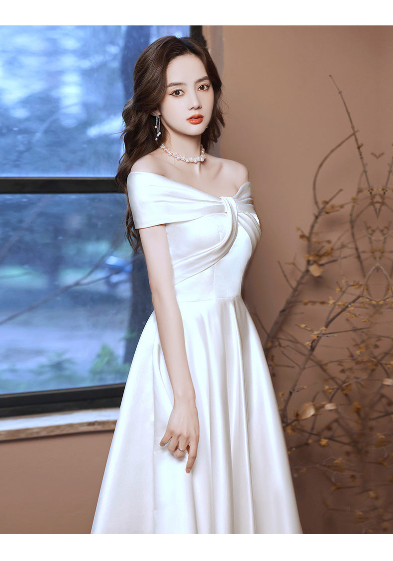 Young Banquet Dress Dress Women's 2024 New Elegant Host Dress Daily Style Engagement Evening Dress