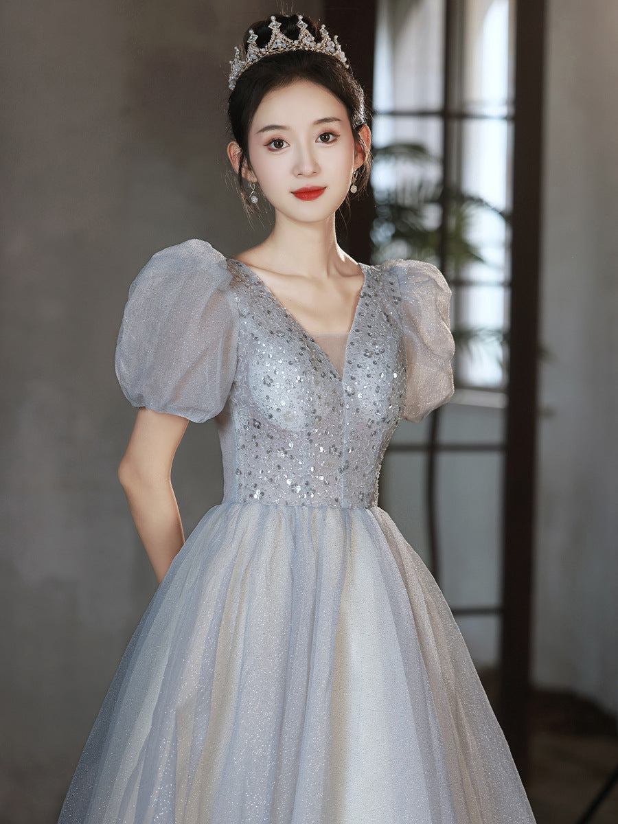 High-End Evening Dress Female 2022 New Banquet Temperament Design Sense Special Interest Light Luxury Senior Host Annual Meeting Art Exam