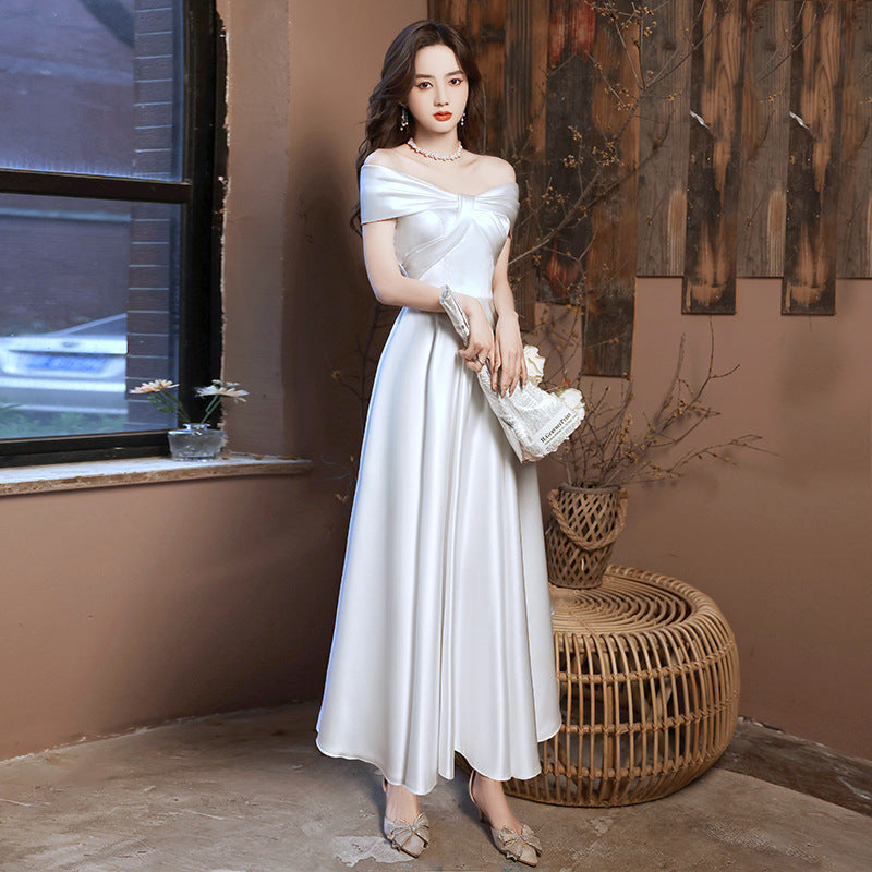 Young Banquet Dress Dress Women's 2024 New Elegant Host Dress Daily Style Engagement Evening Dress