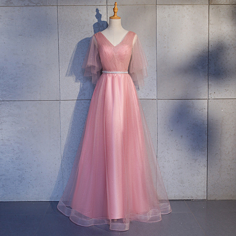 Chorus Dress 2024 New Mesh Elegant Long Banquet Dress Host Annual Meeting Chorus Costume Women