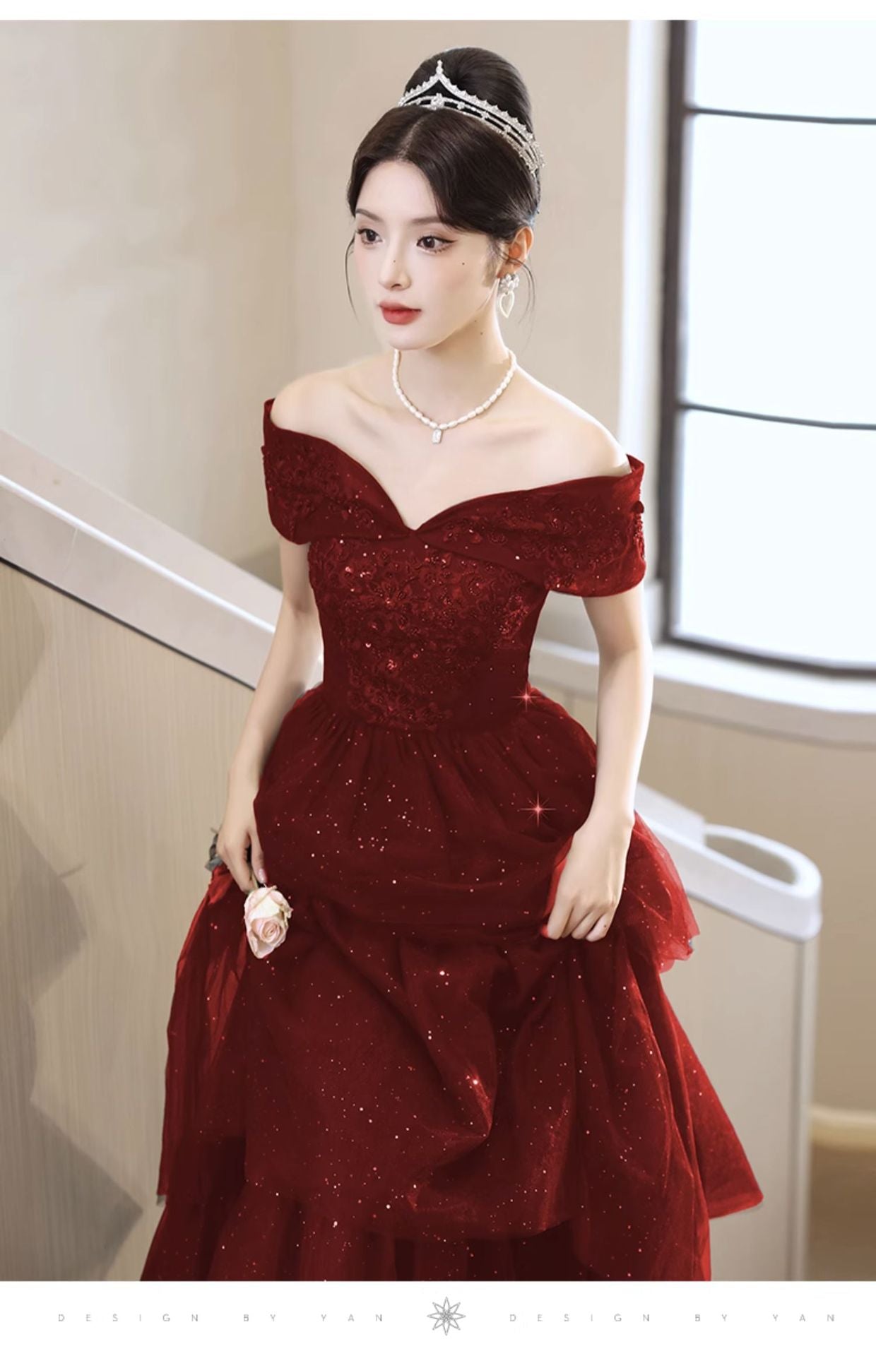 Toast Dress Bride 2024 New Autumn Women's High-End Red Engagement Evening Dress Light Luxury Minority Elegant Wedding Banquet