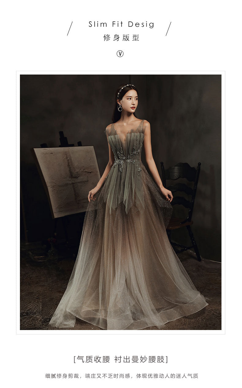 Annual Party Evening Dress 2024 New Autumn and Winter Elegant Host Long Mori Dress Slimming Banquet Dress