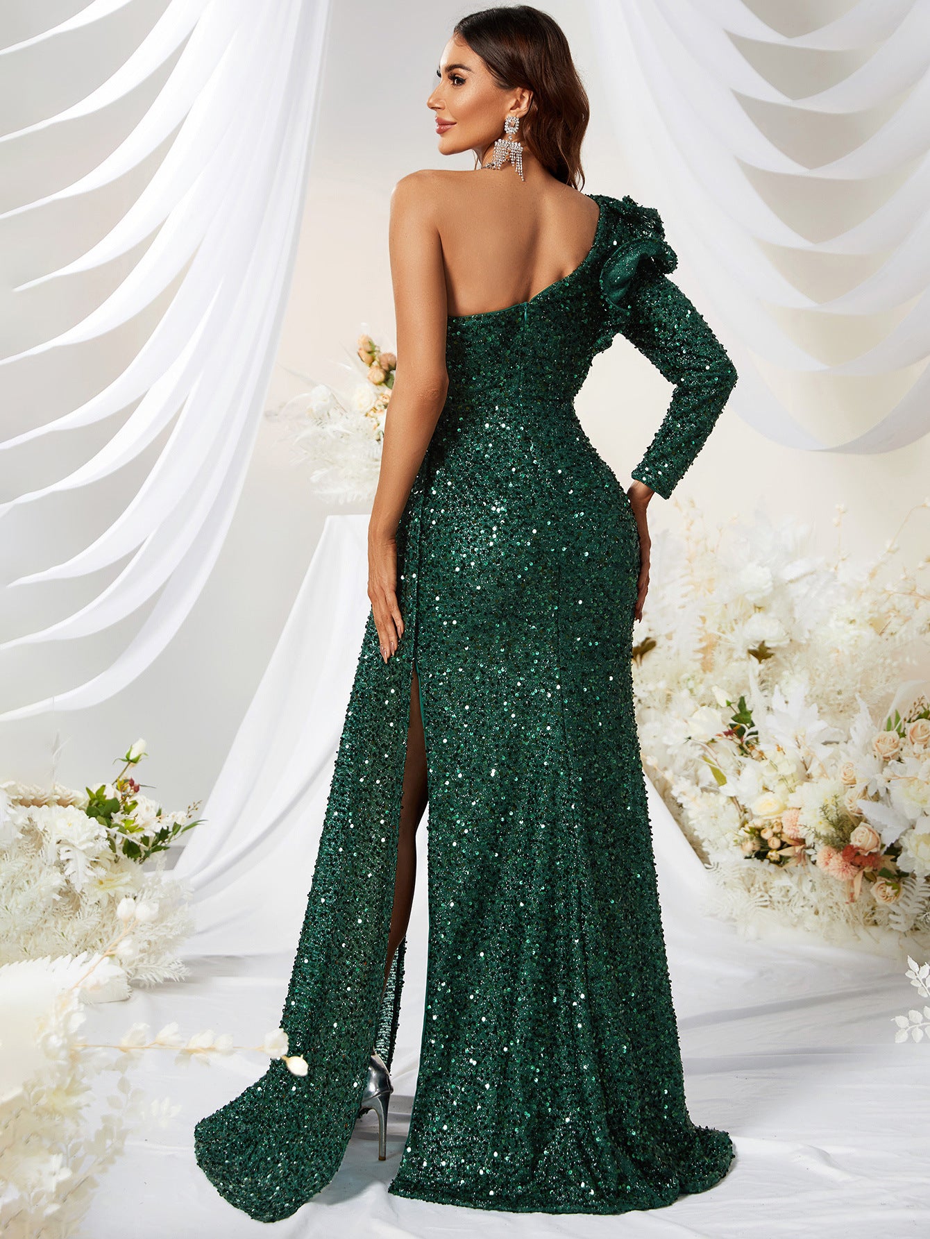 Cross-Border Dance Formal Dress Elegant Long Banquet Evening Dress Broken Size Leak-Picking Special Session