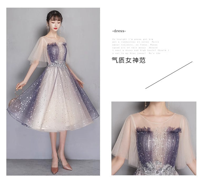 Starry Sky Dress Women's Light Luxury Minority High-End High-Grade Student Host Performance Banquet Adult Flash 2024 Banquet