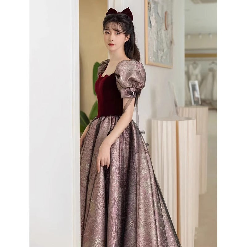 Toast Dress Bride High-End Temperament Vocal Music Art Test Evening Dress Female Host Banquet Light Luxury Minority High Sense