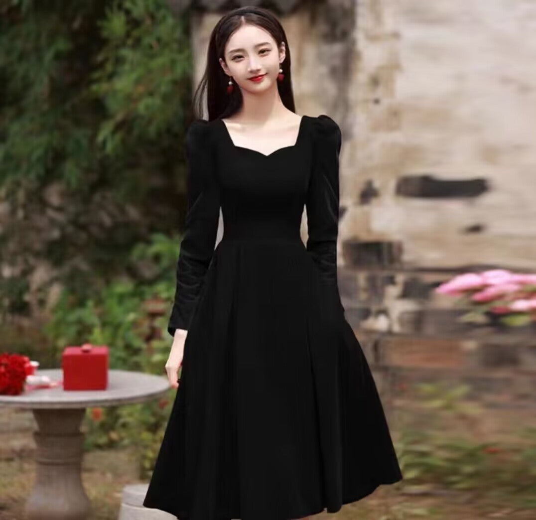 Toast Dress Bride 2024 New Autumn and Winter High-End Engagement Dress Back Door Slim Fit Slimming Long Sleeves Dress