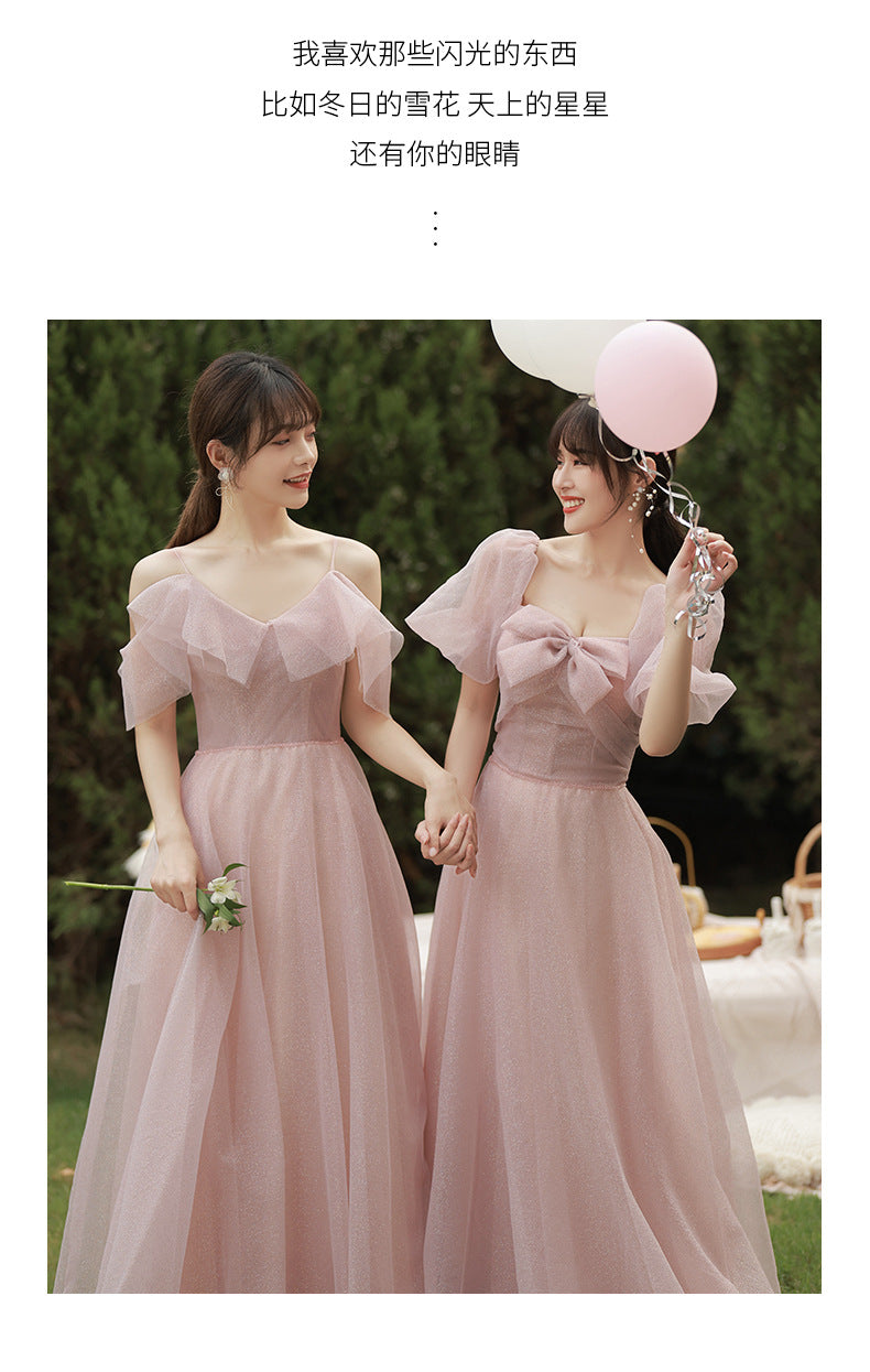 Bridesmaid Dress 2024 New Summer Long Fairy Temperament Slimming Niche Ladybros' Dress Girlfriends Clothes Simple and Elegant