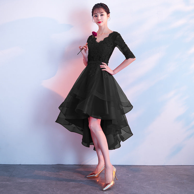 Evening Dress for Women 2024 Summer New Banquet Elegant Long Dress Show Thin Black Socialite Annual Meeting Dress