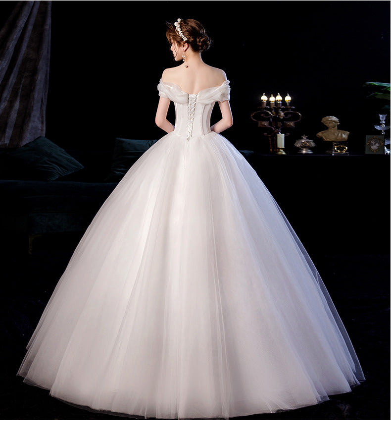 [Customized] Wedding off-Shoulder Strap Floor-Length Tube Top Wedding Pettiskirt Light New Wedding Dress Korean Manufacturer