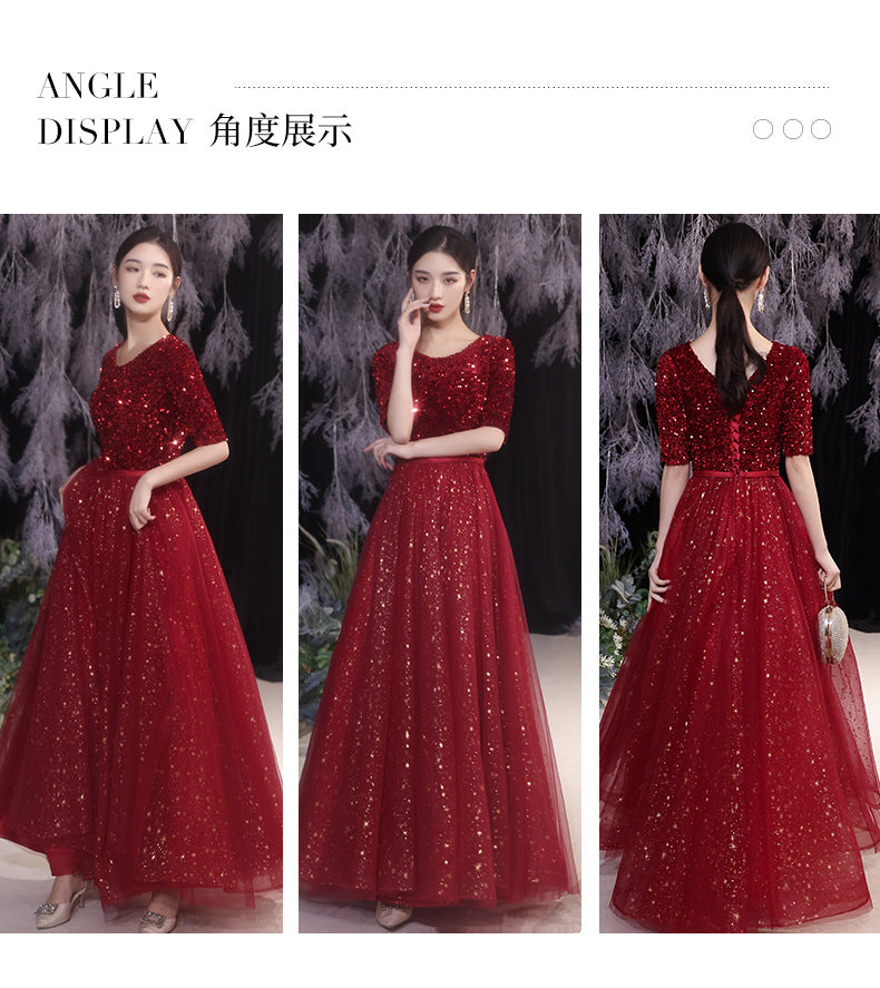 Annual Party Evening Dress Women's 2024 New Banquet Temperament High-End Affordable Luxury Niche Adult Ceremony Choral Performance Host Dress