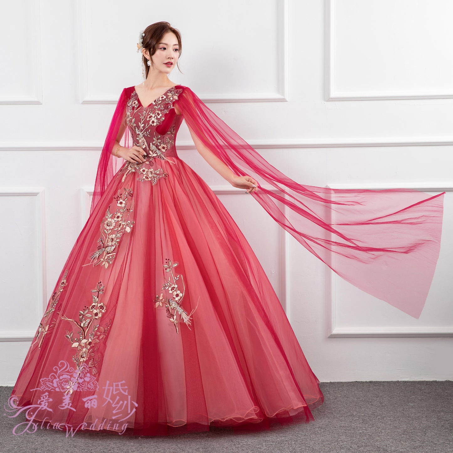 New Annual Meeting Solo Evening Dress Female Studio Art Exam Student Meisheng Host Puffy Korean Style Slim Fit Colored Mesh