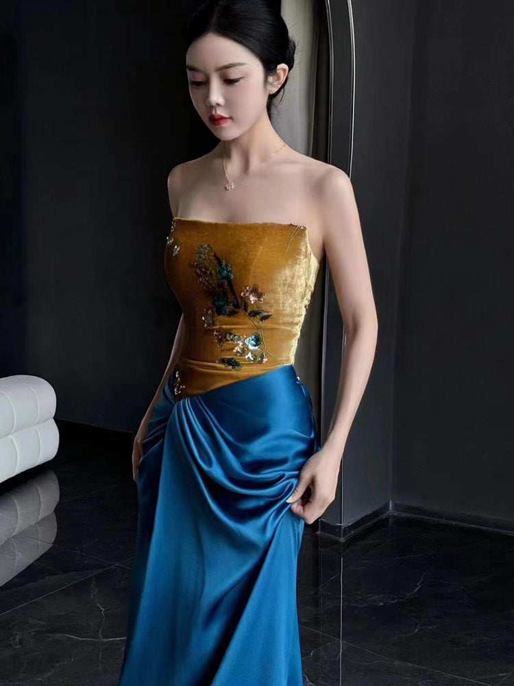 New Chinese Style Morning Gowns Women's 2024 New High-Grade National Style Bride Engagement Back-to-Door Formal Dress Women's Toast Clothing Back-to-Door Banquet